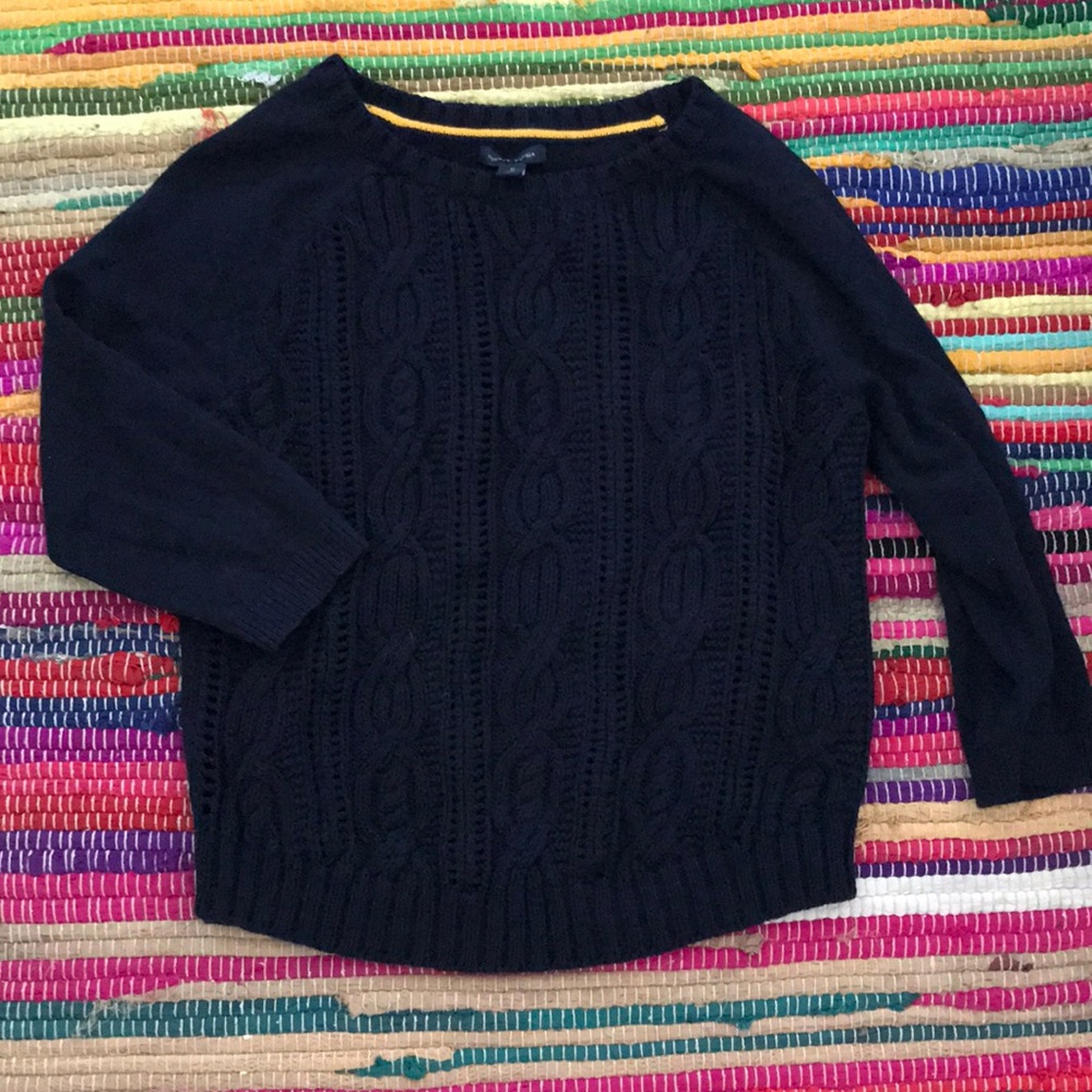 navy tommy hilfiger 3/4 length sweater
